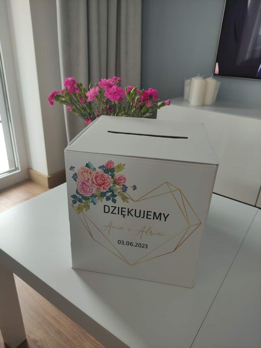Pudełko ślubne na koperty 30x30 białe