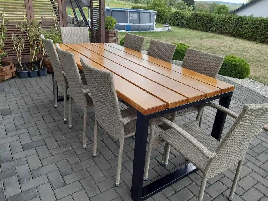 NOWY STÓŁ OGRODOWY Industrialny LOFT Lite drewno