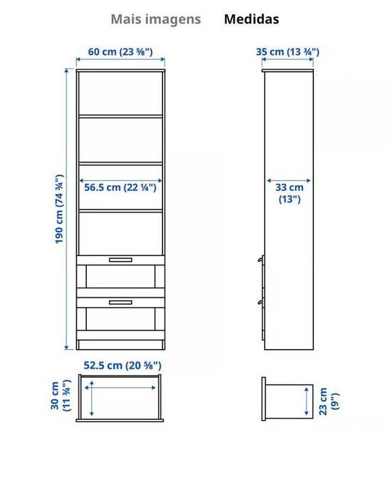 Brimnes Estante branco 60x190 IKEA
