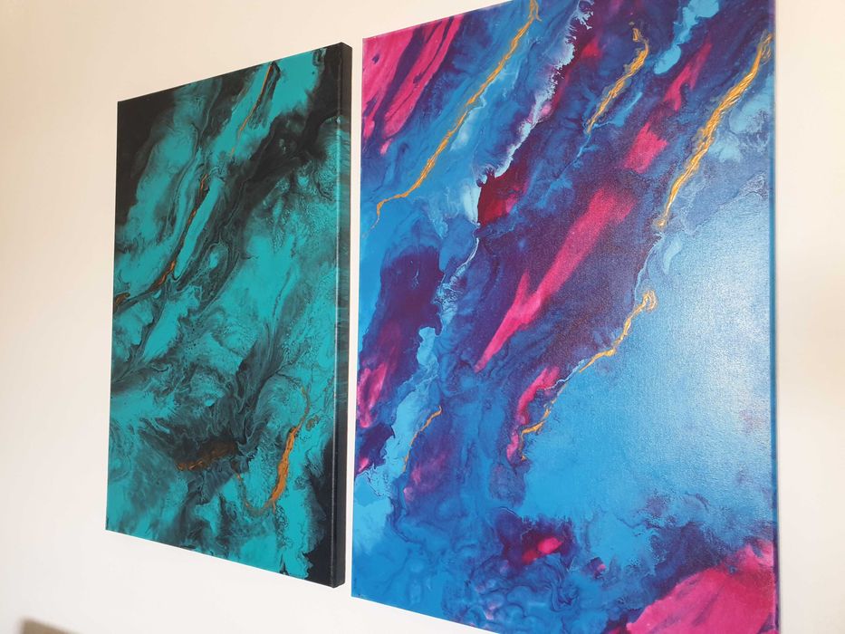 Quadro abstrato "Profundezas" 60 x 90 cm