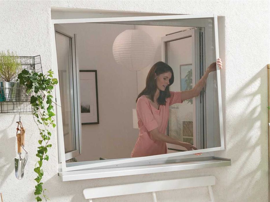 LIVARNO home Moskitiera okienna, 100 x 120 cm, rama aluminiowa