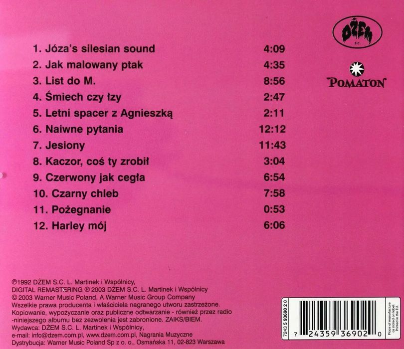 Wehikuł Czasu. Spodek '92. Vol. 2, Cd. Warner Music Polska