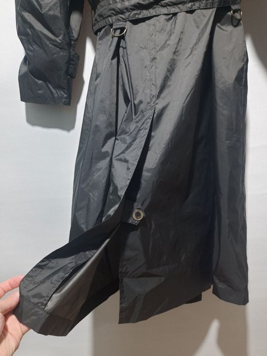 Плащ чорний тренч двубортний нейлоновий C&A принт burberry