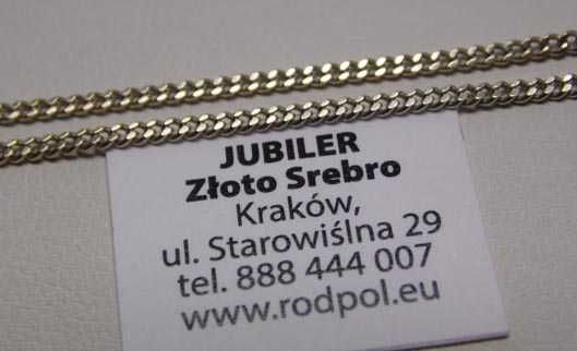 Łańcuszek pancerka białe złoto 66 cm. 1,5 mm.