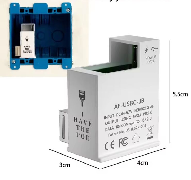 Adaptador PoE para USB-C