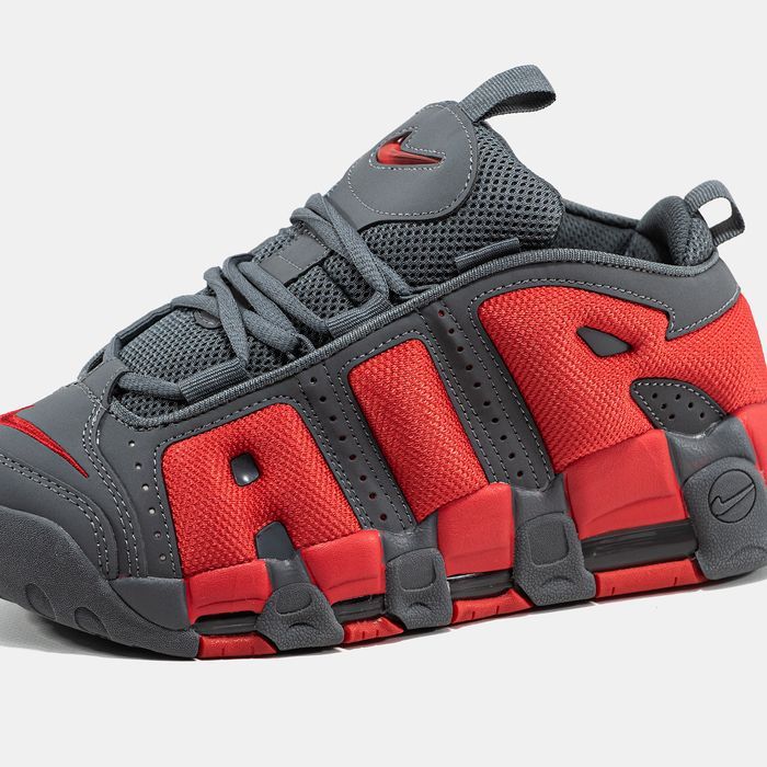 Кросівки Кроссовки Nike Air More Uptempo Low Grey Red Кросовки повсякденні