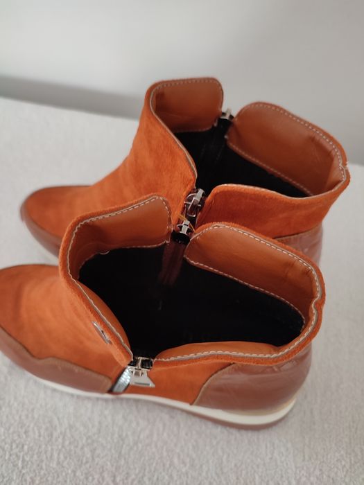 Botki na jesień rude nowe