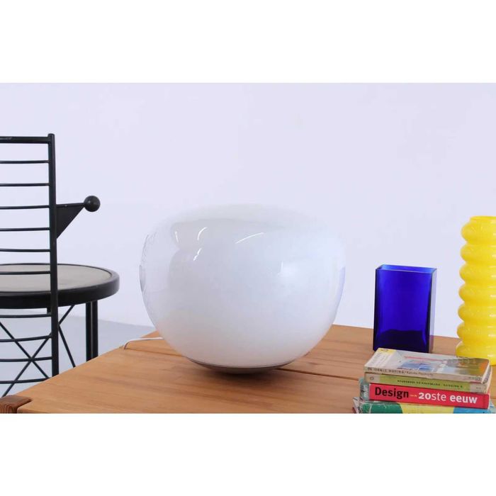 Candeeiro Vintage de Chão Acrilico Branco e Metal Anos 90 Ikea Jonisk