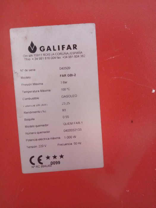 Caldeira a gasóleo + depósito