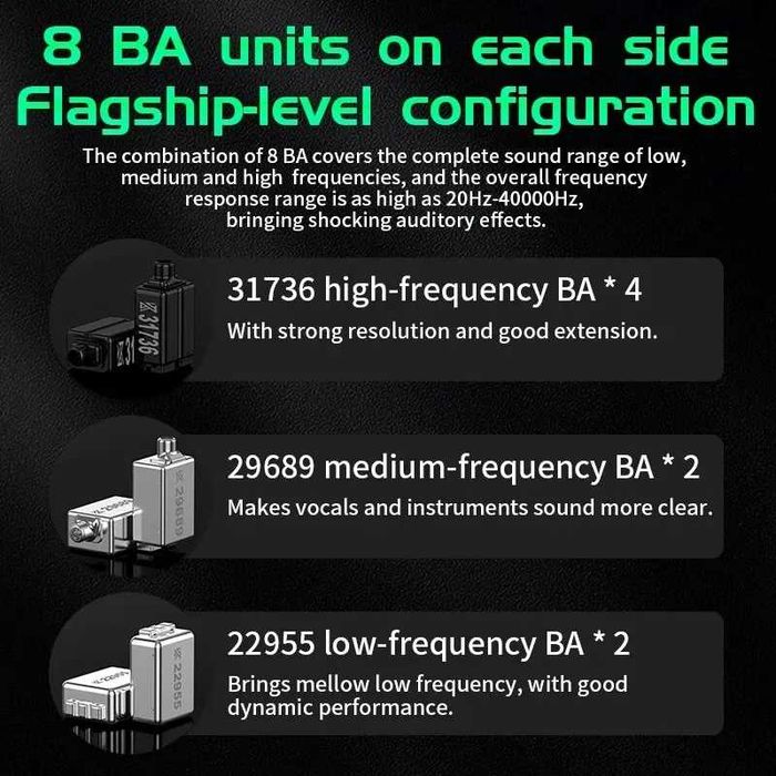 ‼️ KZ AS16 Pro X (black, mic) - 16и драйверные арматурные IEM наушники