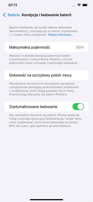 iPhone 11 Pro Max 256GB w kolorze złotym, bateria 85%
