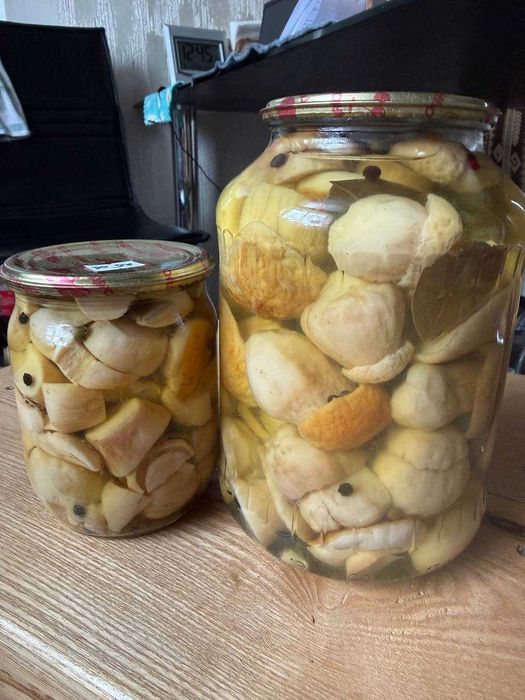 Гриби білі, опеньки, маслята мариновані
