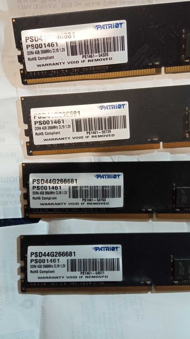 Оперативная память Patriot 4GBX4 шт(16GB)/2666Mhz/DDR4