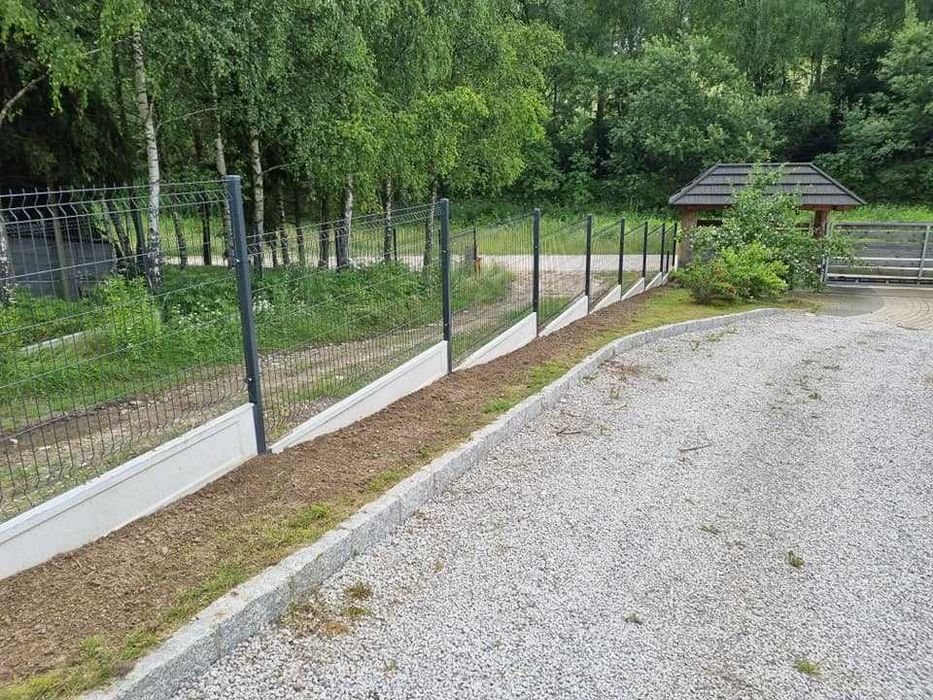 Ogrodzenia panelowe wysokość 123cm fi 4 mm + podmurówka 20cm + montaż