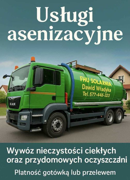 Wywóz nieczystości płynnych, szamb, oczyszczalni, usługi asenizacyjne
