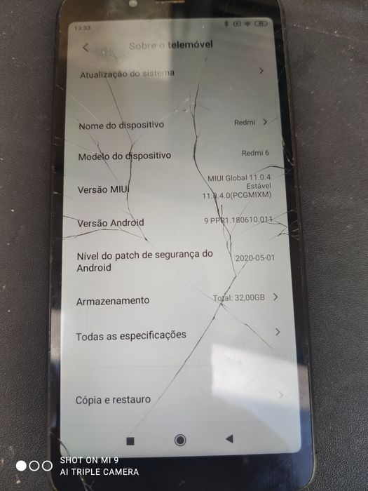 Redmi 6 com visor partido