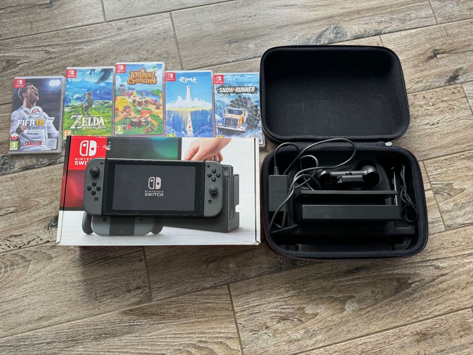 Mega okazja! Konsola Nintendo Switch duży zestaw 5 gier Zelda Fifa