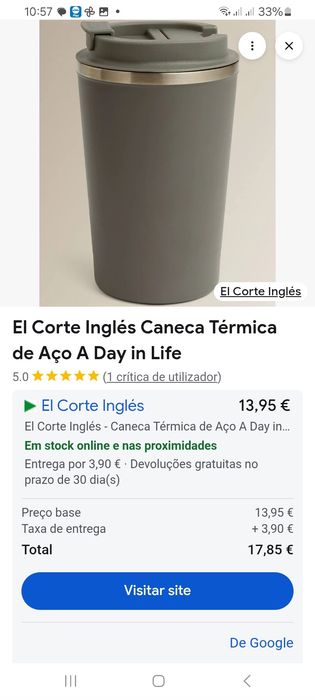 Copo térmico NOVO -  350 ml - cinzento