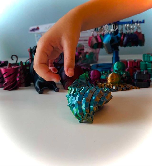 Bola Fidget Sensorial Espinhosa Impressão 3D | Brinquedo Anti-Stress