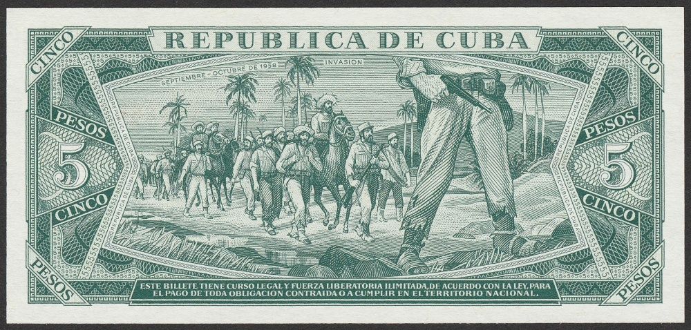 Kuba Cuba 5 pesos 1987 - Maceo - YD - stan bankowy UNC