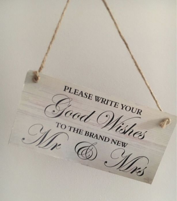 Placa de madeira para casamento