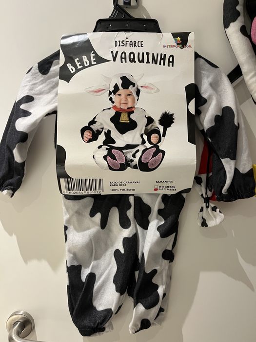 Disfarce Bébe - Difarce vaca 6 - 12 meses