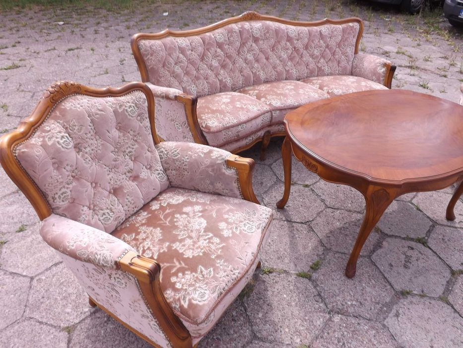 Piękny komplet sofa 2 fotele i ława