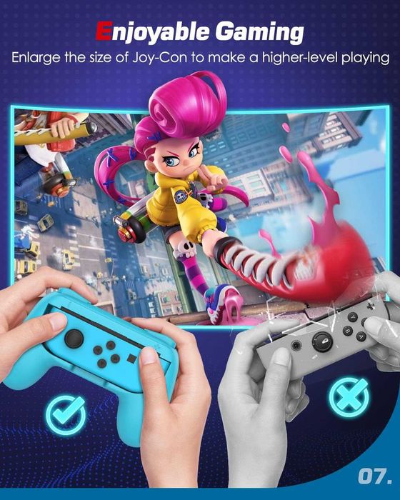 MoKo Uchwyty kompatybilne z kontrolerem Joy-Con Nintendo. 2 sztuki ABS