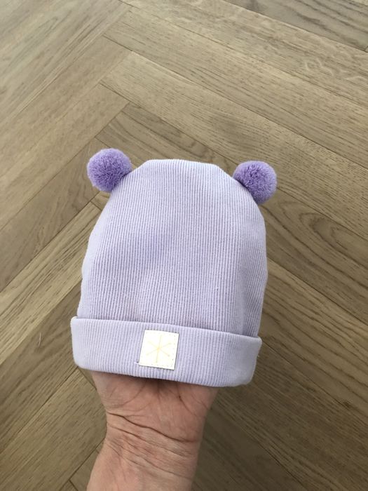 Czapka beanie kolor liliowy 0-3 miesiące Pinokio 68, Nowa