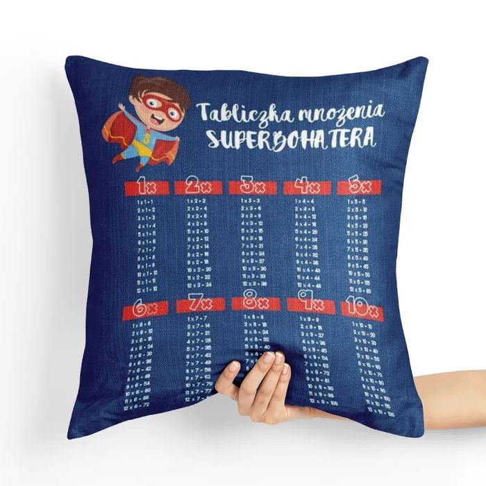 Poduszka Chłopięca - Tabliczka Mnożenia Super Bohatera