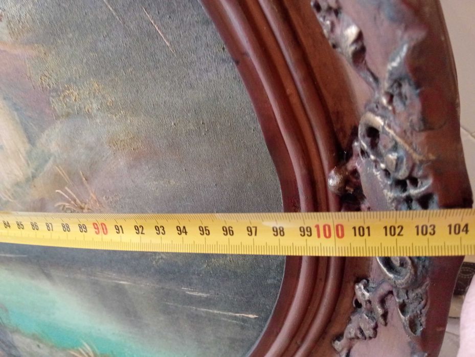 M Fernanda Reis Pintura Quadro Oval  Oleo Assinado