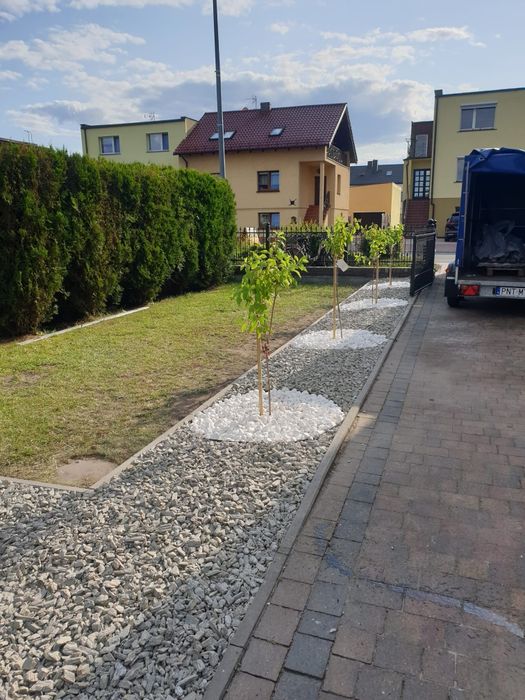 Wycinka Drzew. Prace Ogrodnicze. Podnośnik koszowy. Brukarstwo