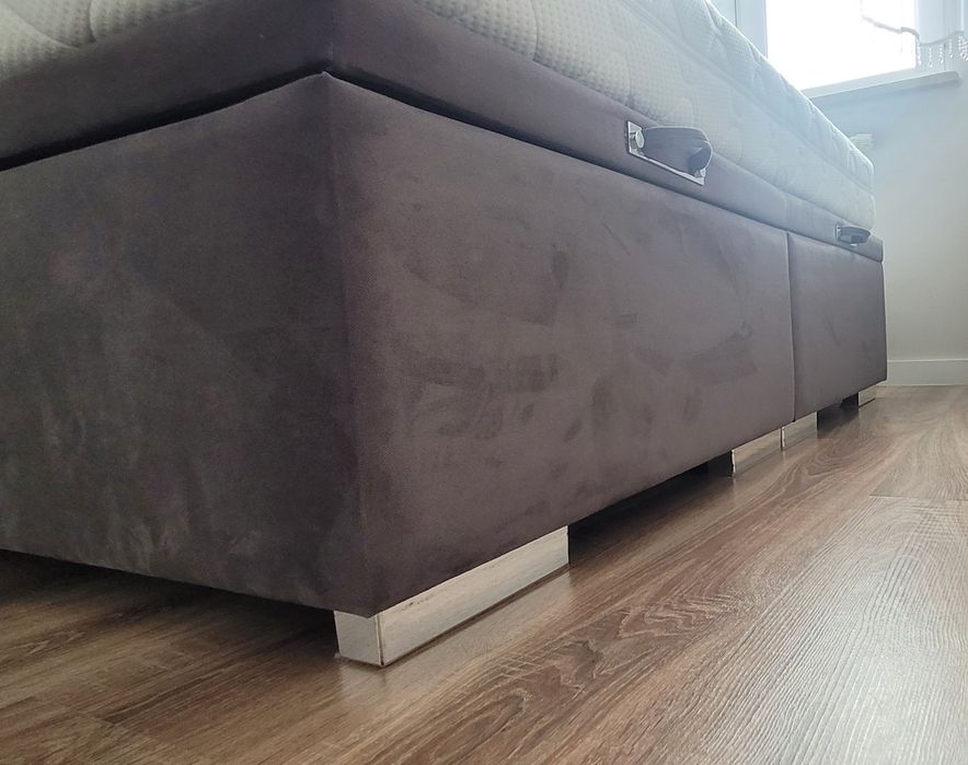 Solidne łóżko tapicerowane 160x200 | 2x Duży Pojemnik | Wysoki Zagłówek
