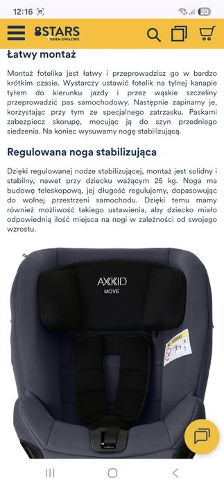 Fotelik axkid move 9-25kg