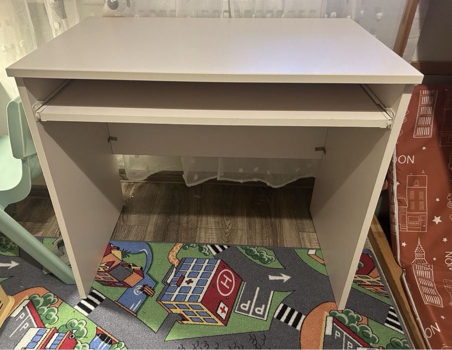 Biurko komputerowe  do pracy bezowe laminat 80x50