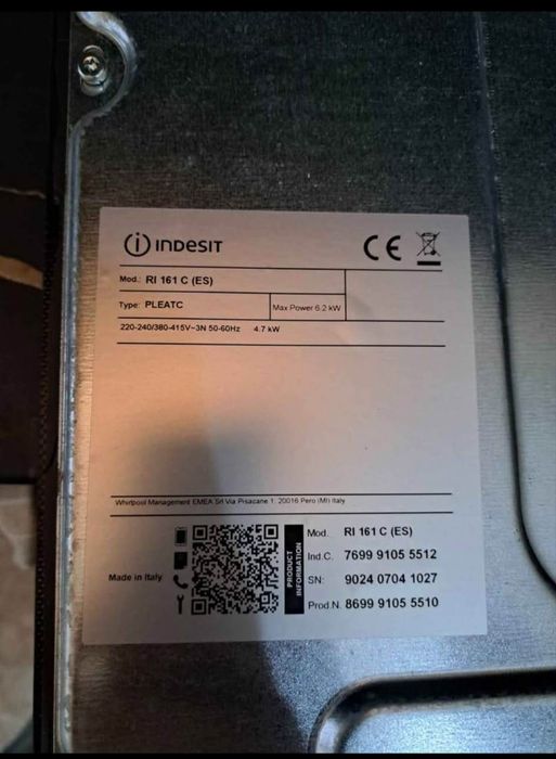 Placa de vitrocerámica Indesit
