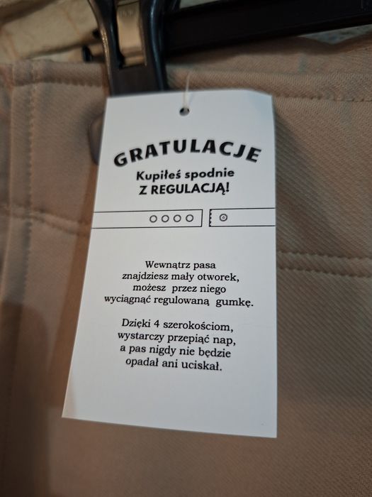 Proste beżowe nowe casulowe spodnie 3xl