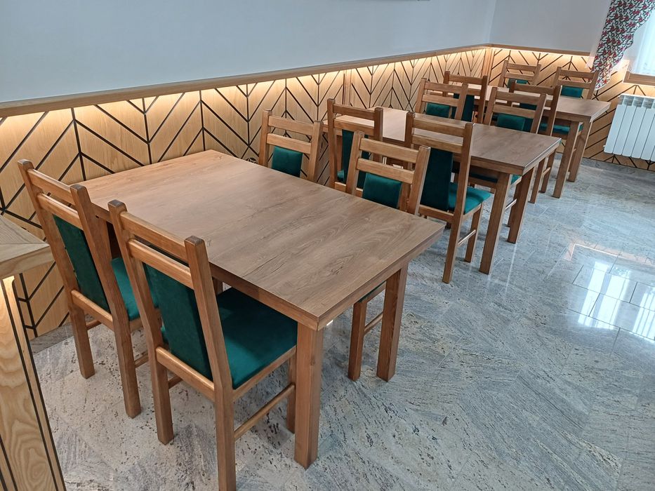 stol 6 krzesel krzesla tanio solidnie do baru restauracji nowe