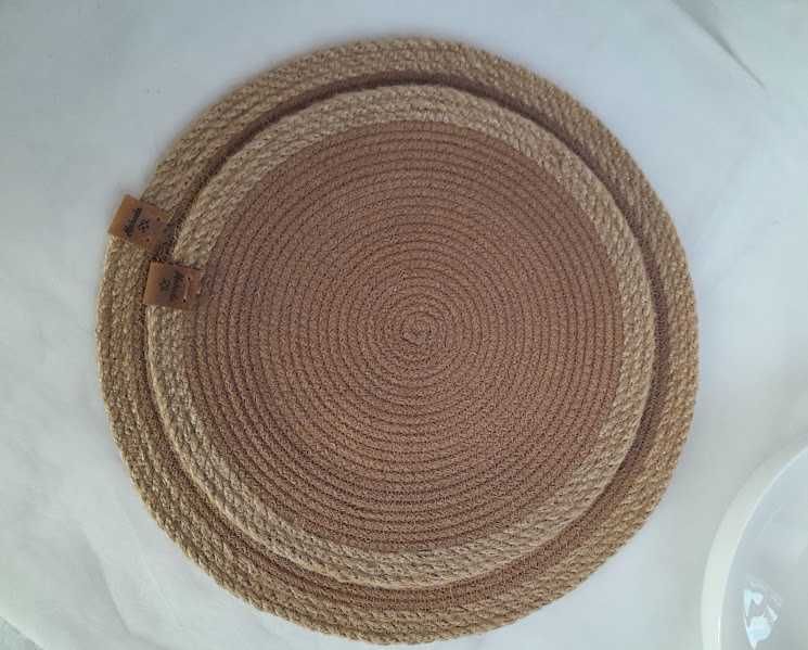 Набір від 2 шт килимки 25см під тарілки Бавовна-джут Placemat Handmade