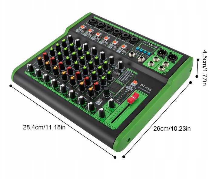 DEBRA Profesjonalny mikser 8-KANAŁOWY DI-8UX, 99 DSP USB MP3 48V OPIS!