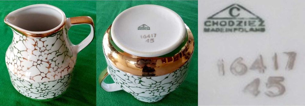 Serwisy Chodzież biało-złoty fason Roman marmurek 2 w 1