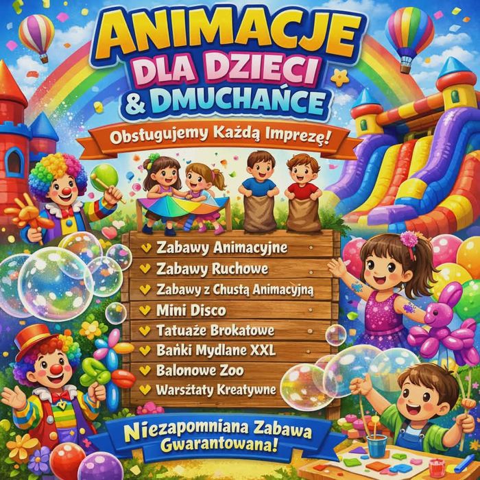 Wynajem zjeżdżalni dmuchańce zamek zjeżdżalnia animatorka