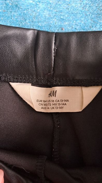 H&M Spodnie dzwony 164 skórzane