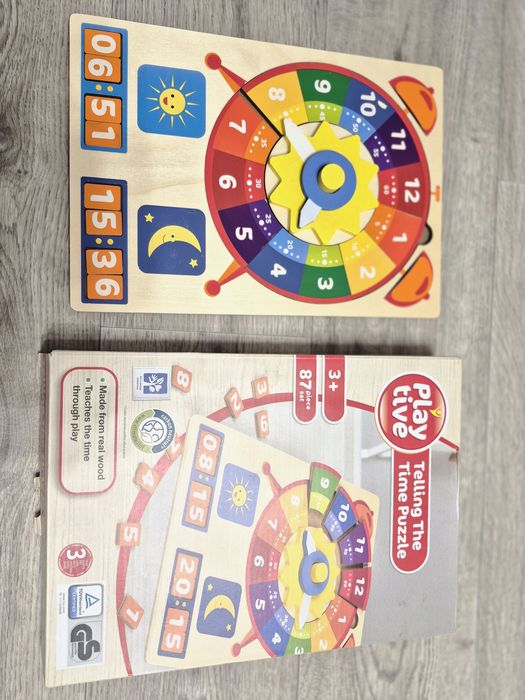 Пазл дерев'яний, годинник , годинник дерев'яний іграшковий