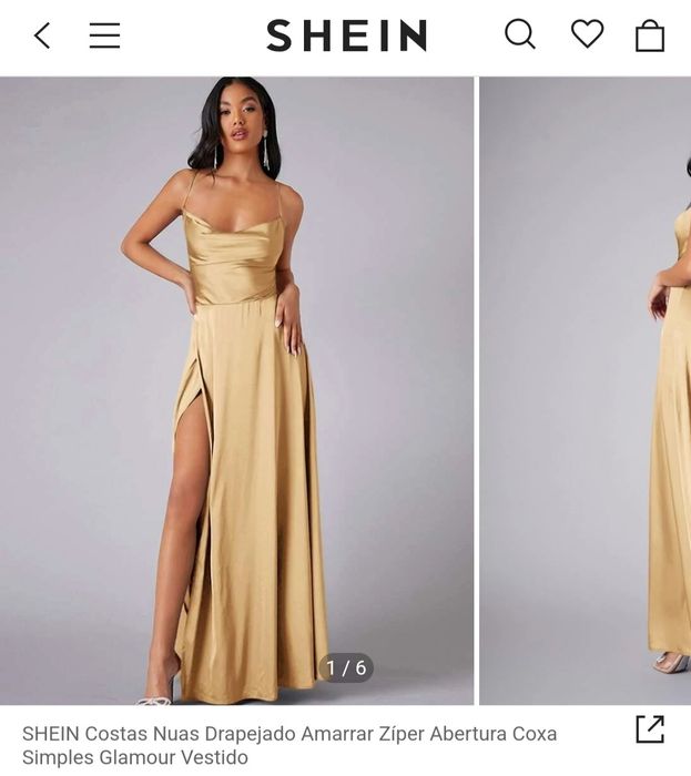 Vestido Shein Dourado