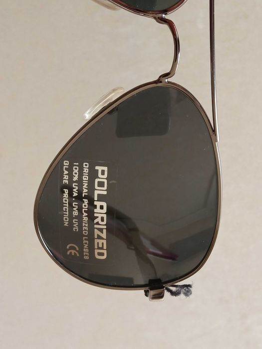 Okulary przeciwsłoneczne Pilotki Polarized Glare protection Czarne