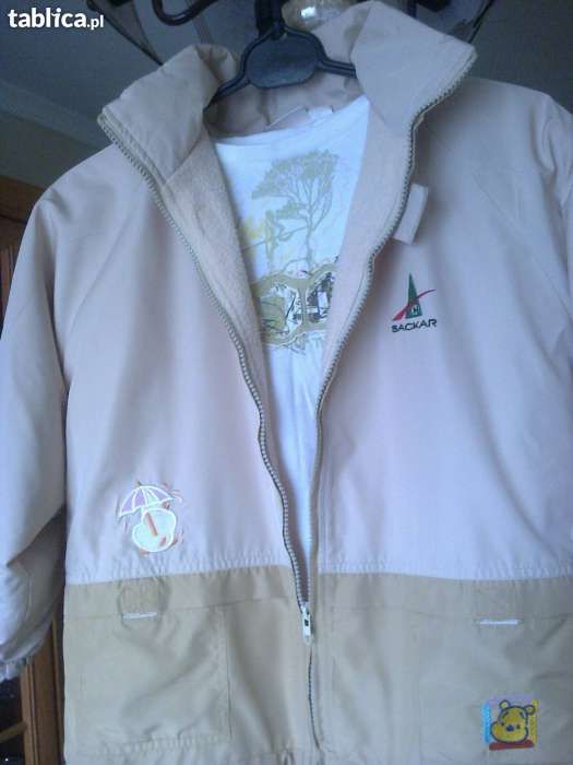 Kurtka firmy SACKAR spodnie na szelkach koszulka czpka roz. 134
