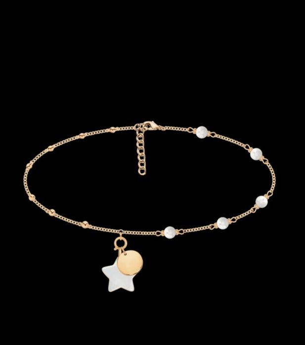 Choker lilou z perłami i gwiazdką z masy perłowej I medalikiem