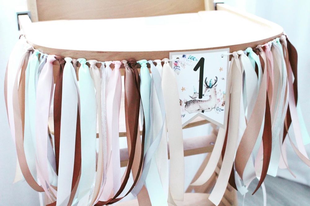 Girlanda urodzinowa na krzesełko banner na roczek dekoracje