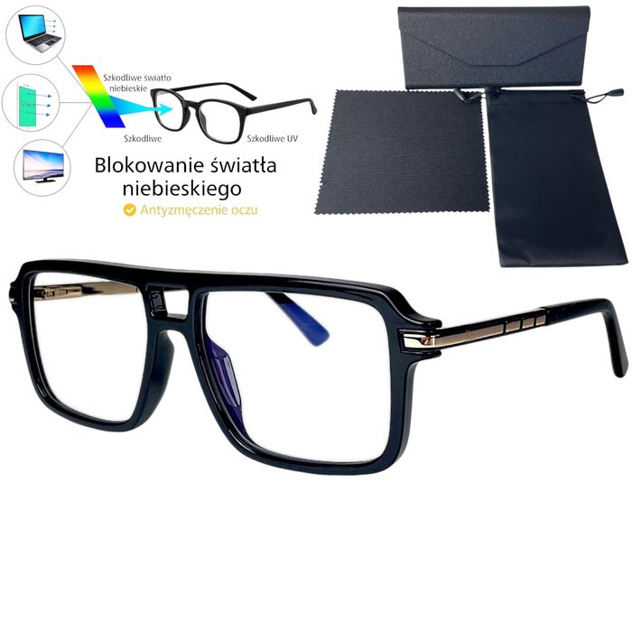 Okulary komputerowe, zerówki oprawki+zestaw etui,super jakość